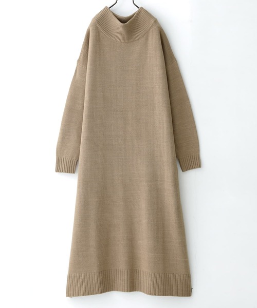 n'OrLABEL（ノアールレーベル）の「『ボトルネック風ニットワンピース』（ワンピース・レディース・チャコールグレー/プラム/ブルーグリーン/ベージュ/ブラック・FREE）」の4枚目の写真