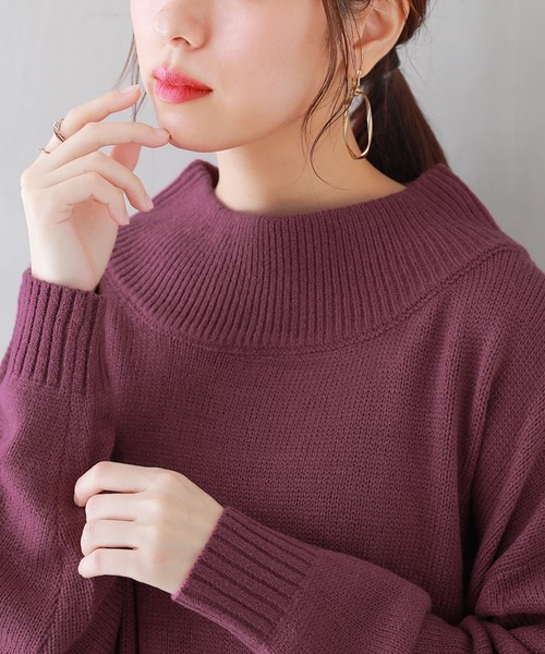 n'OrLABEL（ノアールレーベル）の「『ボトルネック風ニットワンピース』（ワンピース・レディース・チャコールグレー/プラム/ブルーグリーン/ベージュ/ブラック・FREE）」の17枚目の写真