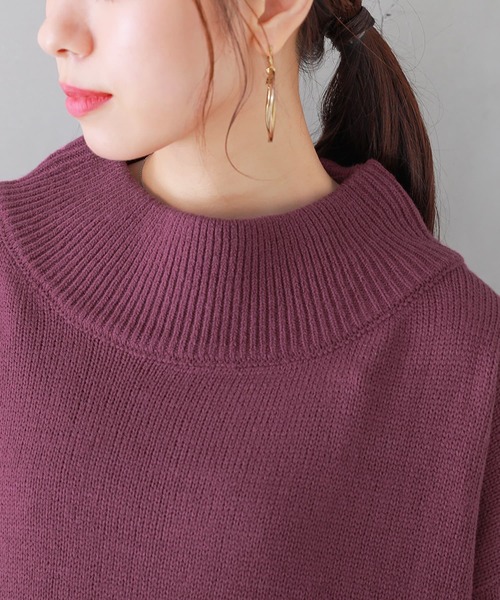 n'OrLABEL（ノアールレーベル）の「『ボトルネック風ニットワンピース』（ワンピース・レディース・チャコールグレー/プラム/ブルーグリーン/ベージュ/ブラック・FREE）」の18枚目の写真