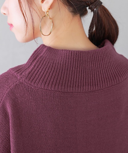 n'OrLABEL（ノアールレーベル）の「『ボトルネック風ニットワンピース』（ワンピース・レディース・チャコールグレー/プラム/ブルーグリーン/ベージュ/ブラック・FREE）」の19枚目の写真