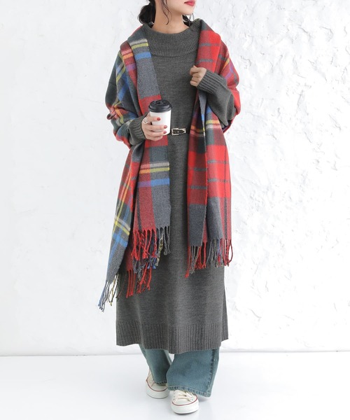 n'OrLABEL（ノアールレーベル）の「『ボトルネック風ニットワンピース』（ワンピース・レディース・チャコールグレー/プラム/ブルーグリーン/ベージュ/ブラック・FREE）」の22枚目の写真