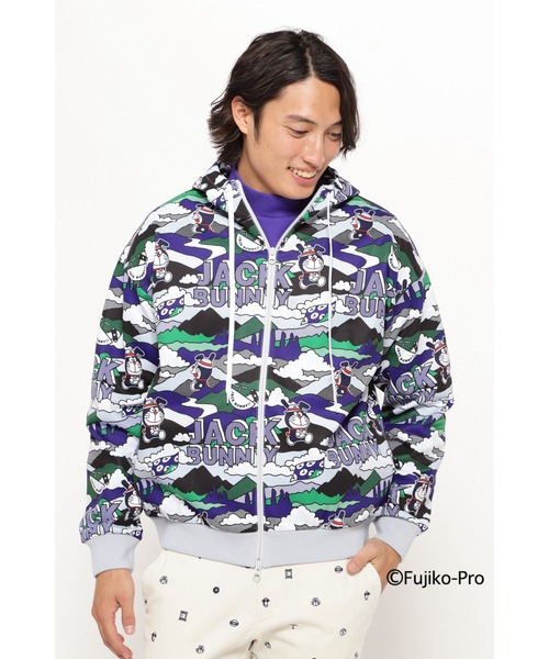 天竺 ジップアップ フーディ アウター ジャックバニー パープル 5