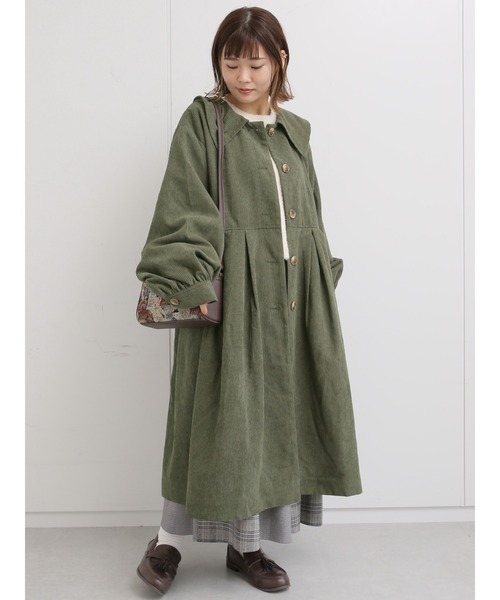 ehka sopo(エヘカソポ)の「コーデュロイビッグカラーコート(その他アウター・レディース・グリーン/ブラウン/キナリ・フリ-)」の10枚目の写真