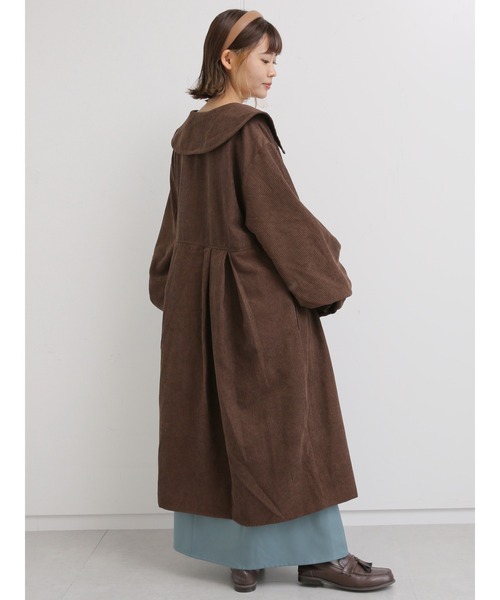ehka sopo(エヘカソポ)の「コーデュロイビッグカラーコート(その他アウター・レディース・グリーン/ブラウン/キナリ・フリ-)」の7枚目の写真