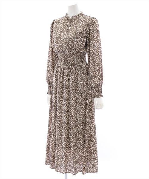 clear（クリア）の「ウエストシャーリング総柄ワンピース（ワンピース・レディース・ブラック/ブラウン・F）」の3枚目の写真