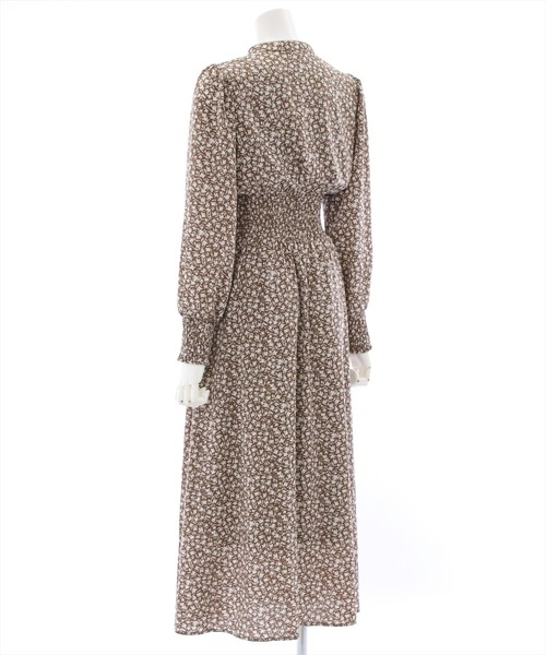 clear（クリア）の「ウエストシャーリング総柄ワンピース（ワンピース・レディース・ブラック/ブラウン・F）」の5枚目の写真