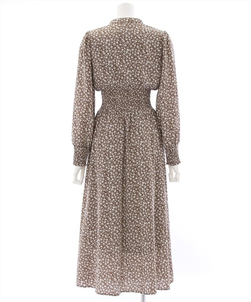 clear（クリア）の「ウエストシャーリング総柄ワンピース（ワンピース・レディース・ブラック/ブラウン・F）」の6枚目の写真