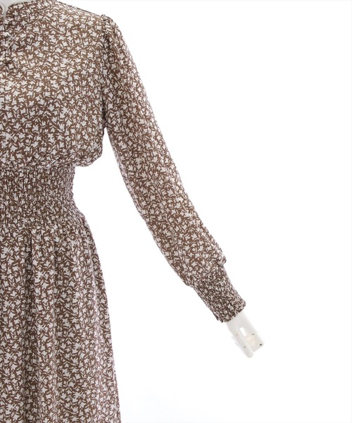 clear（クリア）の「ウエストシャーリング総柄ワンピース（ワンピース・レディース・ブラック/ブラウン・F）」の8枚目の写真