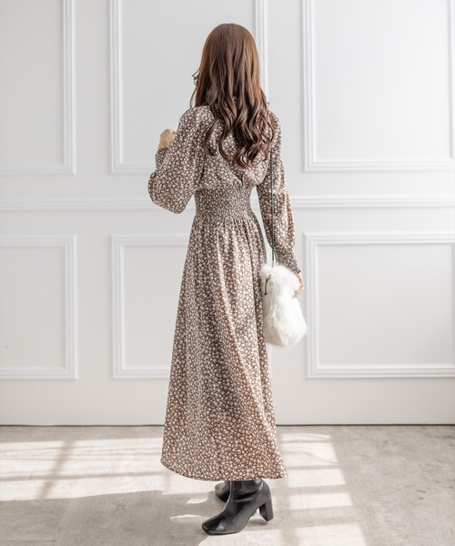 clear（クリア）の「ウエストシャーリング総柄ワンピース（ワンピース・レディース・ブラック/ブラウン・F）」の19枚目の写真