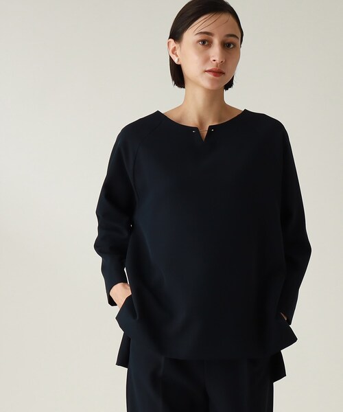 THE SHOP TK （ザ ショップ ティーケー ）の「◆【セレモニー/入卒/洗える/2WAY】ダブルクロスメタルバーブラウス（シャツ/ブラウス・レディース・ブラック/ライトグレー/ネイビー・11/12/13/14）」の3枚目の写真