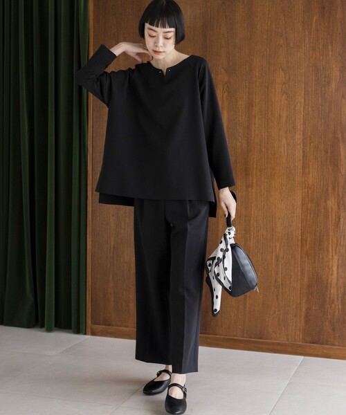 THE SHOP TK （ザ ショップ ティーケー ）の「◆【セレモニー/入卒/洗える/2WAY】ダブルクロスメタルバーブラウス（シャツ/ブラウス・レディース・ブラック/ライトグレー/ネイビー・11/12/13/14）」の4枚目の写真