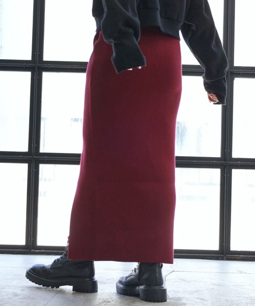 PAGEBOY（ページボーイ）の「PAGEBOYLIM/リブニットナロースカート（スカート・レディース・ブラック/ボルドー/カーキ・FREE）」の10枚目の写真