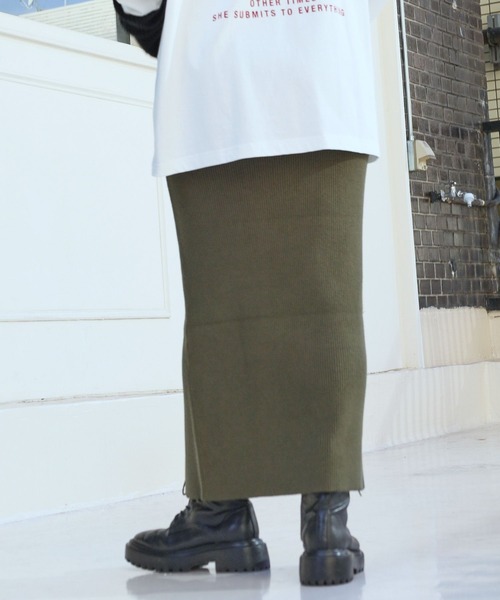 PAGEBOY（ページボーイ）の「PAGEBOYLIM/リブニットナロースカート（スカート・レディース・ブラック/ボルドー/カーキ・FREE）」の11枚目の写真
