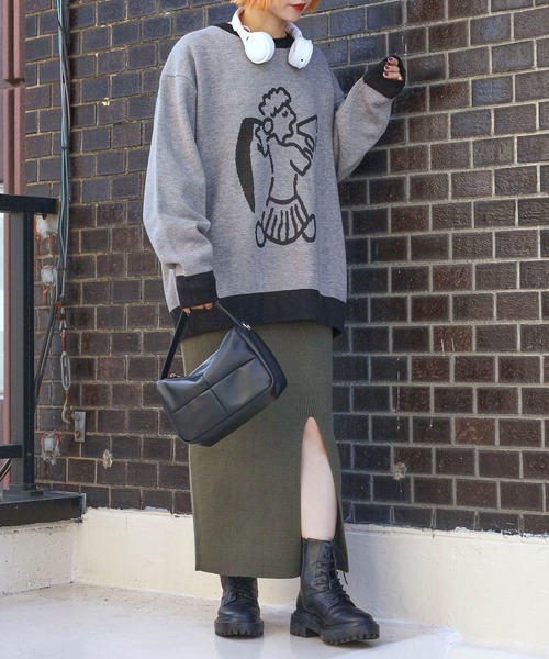 PAGEBOY（ページボーイ）の「PAGEBOYLIM/リブニットナロースカート（スカート・レディース・ブラック/ボルドー/カーキ・FREE）」の7枚目の写真