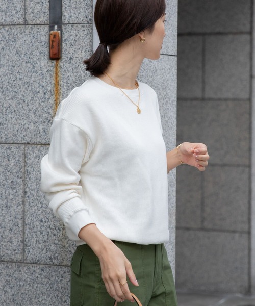 URBAN RESEARCH DOORS（アーバンリサーチドアーズ）の「ダブルフェイスロングスリーブTシャツ（Tシャツ/カットソー・レディース・グリーン/オフホワイト/ブラック・MEDIUM）」の16枚目の写真