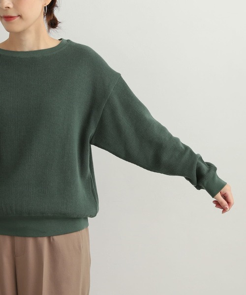 URBAN RESEARCH DOORS（アーバンリサーチドアーズ）の「ダブルフェイスロングスリーブTシャツ（Tシャツ/カットソー・レディース・グリーン/オフホワイト/ブラック・MEDIUM）」の7枚目の写真