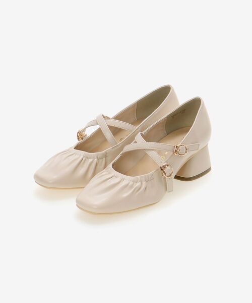 MAJESTIC LEGON(マジェスティックレゴン)の「レディギャザーストラップパンプス(パンプス・レディース・ブラック/アイボリー・X-LARGE/SMALL/MEDIUM/LARGE)」の17枚目の写真