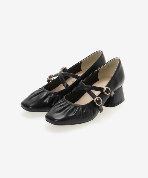 MAJESTIC LEGON(マジェスティックレゴン)の「レディギャザーストラップパンプス(パンプス・レディース・ブラック/アイボリー・X-LARGE/SMALL/MEDIUM/LARGE)」の18枚目の写真
