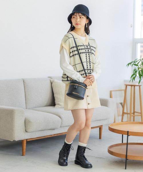 repipi armario（レピピ アルマリオ）の「マエボタンスカパン（スカート・キッズ・ミント/ラベンダー/グリーン系その他/ブルー系その他/アイボリー/ブラック/ブルー系その他2/ケミカルウォッシュ/ホワイト/ブラック系その他・SMALL/MEDIUM/LARGE）」の11枚目の写真