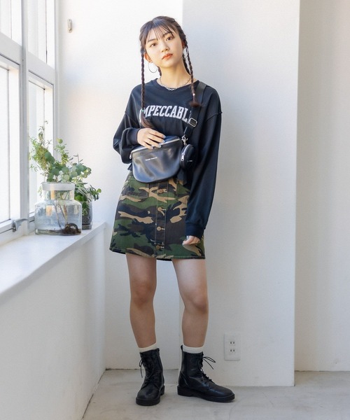 repipi armario（レピピ アルマリオ）の「マエボタンスカパン（スカート・キッズ・ミント/ラベンダー/グリーン系その他/ブルー系その他/アイボリー/ブラック/ブルー系その他2/ケミカルウォッシュ/ホワイト/ブラック系その他・SMALL/MEDIUM/LARGE）」の12枚目の写真