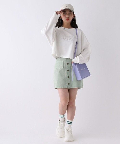 repipi armario（レピピ アルマリオ）の「マエボタンスカパン（スカート・キッズ・ミント/ラベンダー/グリーン系その他/ブルー系その他/アイボリー/ブラック/ブルー系その他2/ケミカルウォッシュ/ホワイト/ブラック系その他・SMALL/MEDIUM/LARGE）」の13枚目の写真