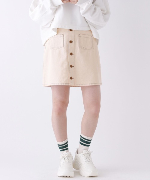 repipi armario（レピピ アルマリオ）の「マエボタンスカパン（スカート・キッズ・ミント/ラベンダー/グリーン系その他/ブルー系その他/アイボリー/ブラック/ブルー系その他2/ケミカルウォッシュ/ホワイト/ブラック系その他・SMALL/MEDIUM/LARGE）」の19枚目の写真