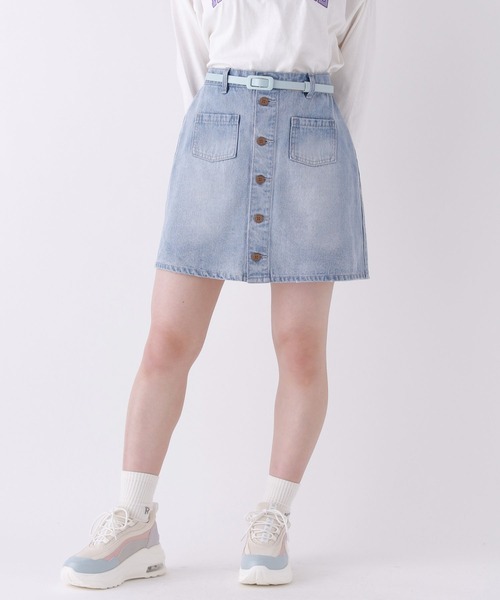 repipi armario（レピピ アルマリオ）の「マエボタンスカパン（スカート・キッズ・ミント/ラベンダー/グリーン系その他/ブルー系その他/アイボリー/ブラック/ブルー系その他2/ケミカルウォッシュ/ホワイト/ブラック系その他・SMALL/MEDIUM/LARGE）」の14枚目の写真