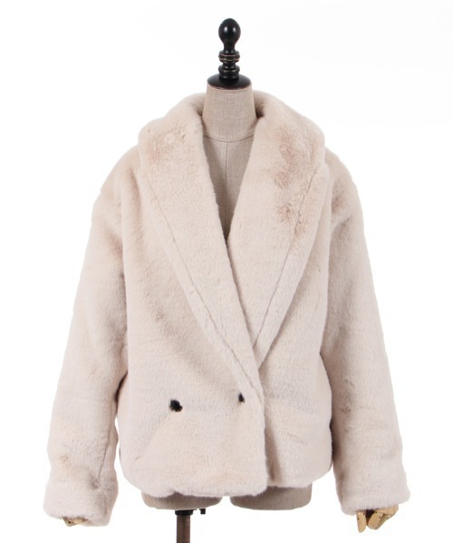 axes femme ショールカラー ファージャケット axes femme（アクシーズファム）の「ショールカラーファー
