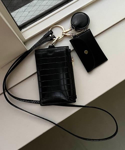 CAPRICIEUX LE'MAGE（カプリシューレマージュ）の「多機能スマホショルダー（ショルダーバッグ・レディース・グレイッシュベージュ/アイボリー/ブラック・FREE）」の10枚目の写真