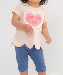 kids zoo（キッズズー）の「ハートＴシャツ・ハーフパンツセット（Tシャツ/カットソー・キッズ）」