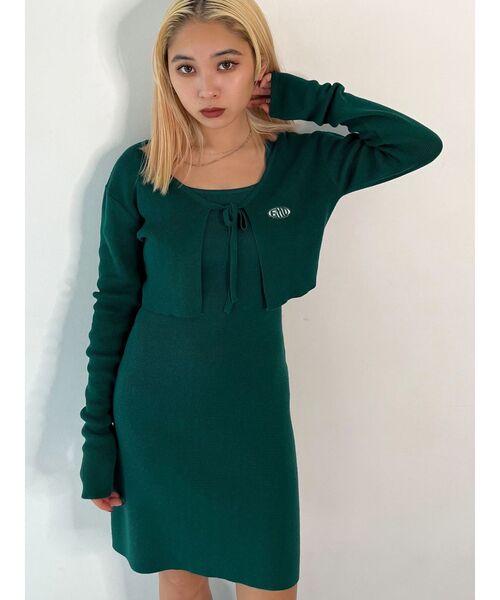 EMODA（エモダ）の「タイニットアンサンブル（ワンピース・レディース・グレー/ブラック/グリーン/ベージュ・FREE）」の4枚目の写真