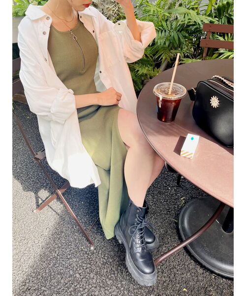 EVRIS（エヴリス）の「カラーオーバーサイズシャツ（シャツ/ブラウス・レディース・ホワイト/イエロー/カーキ/ピンク・FREE）」の8枚目の写真