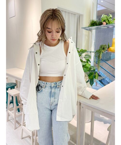 EVRIS（エヴリス）の「カラーオーバーサイズシャツ（シャツ/ブラウス・レディース・ホワイト/イエロー/カーキ/ピンク・FREE）」の14枚目の写真