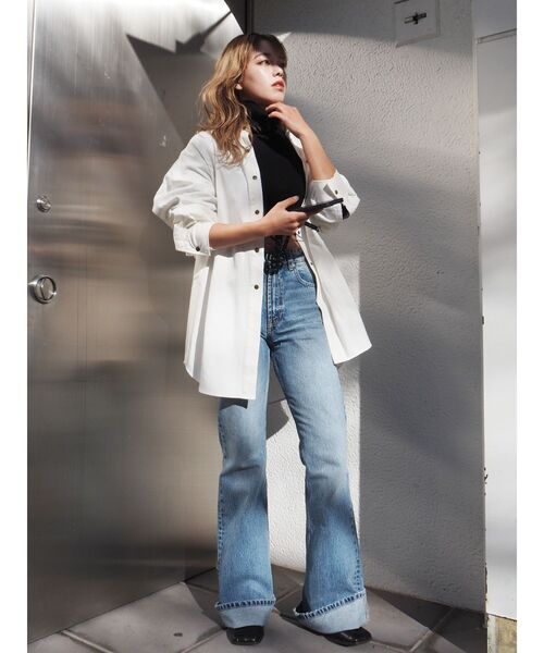 EVRIS（エヴリス）の「カラーオーバーサイズシャツ（シャツ/ブラウス・レディース・ホワイト/イエロー/カーキ/ピンク・FREE）」の21枚目の写真