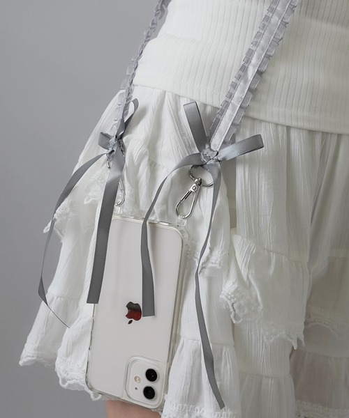 セール】【選べるスマホショルダー】付け替え用 フリルリボン