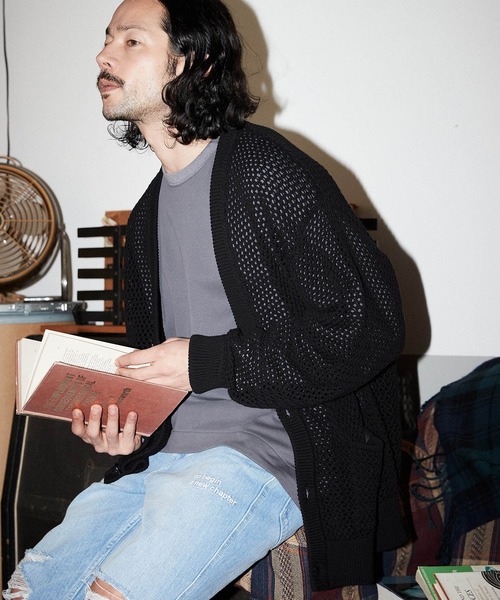 【セール】mcg3208- mesh knit cardigan カーディガン（カーディガン/ボレロ）｜ADAM PATEK（アダムパテック）