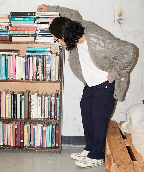 ADAM PATEK（アダムパテック）の「mcg3208- mesh knit cardigan カーディガン（カーディガン/ボレロ・メンズ・ブラック/グレー・1/2/3）」の11枚目の写真