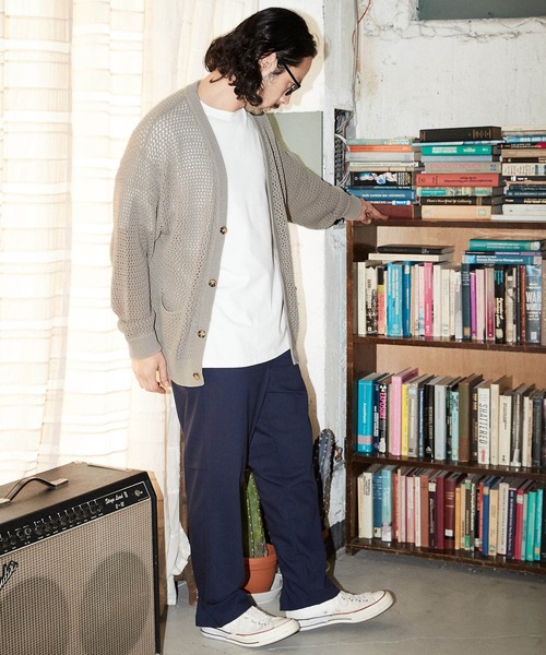 ADAM PATEK（アダムパテック）の「mcg3208- mesh knit cardigan カーディガン（カーディガン/ボレロ・メンズ・ブラック/グレー・1/2/3）」の13枚目の写真