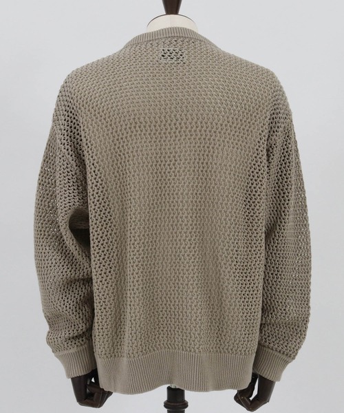 ADAM PATEK（アダムパテック）の「mcg3208- mesh knit cardigan カーディガン（カーディガン/ボレロ・メンズ・ブラック/グレー・1/2/3）」の15枚目の写真