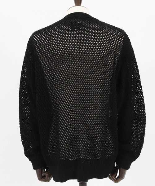 ADAM PATEK（アダムパテック）の「mcg3208- mesh knit cardigan カーディガン（カーディガン/ボレロ・メンズ・ブラック/グレー・1/2/3）」の17枚目の写真