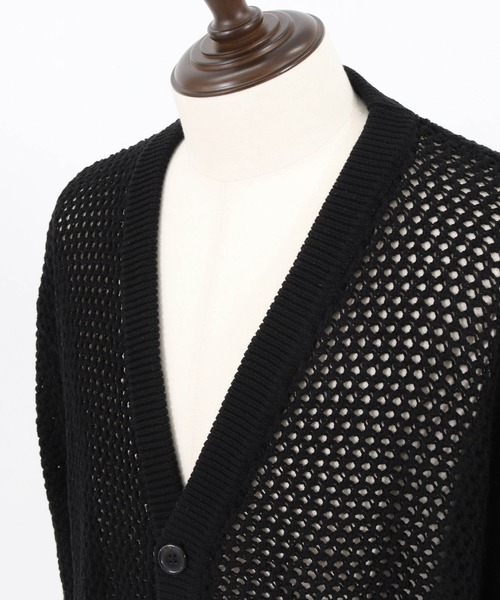 ADAM PATEK（アダムパテック）の「mcg3208- mesh knit cardigan カーディガン（カーディガン/ボレロ・メンズ・ブラック/グレー・1/2/3）」の18枚目の写真