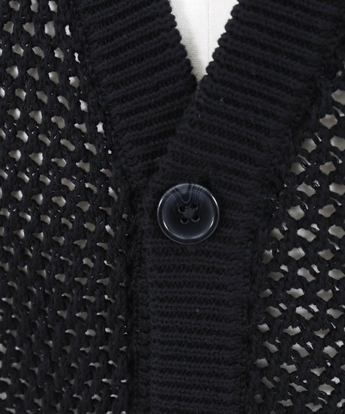 ADAM PATEK（アダムパテック）の「mcg3208- mesh knit cardigan カーディガン（カーディガン/ボレロ・メンズ・ブラック/グレー・1/2/3）」の19枚目の写真