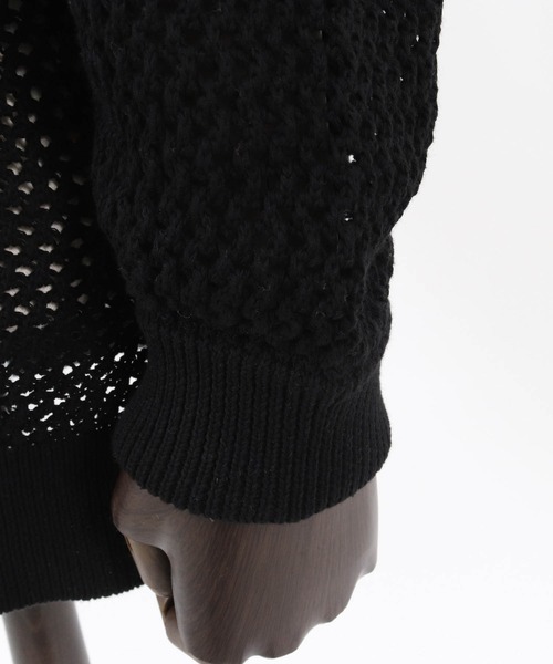 ADAM PATEK（アダムパテック）の「mcg3208- mesh knit cardigan カーディガン（カーディガン/ボレロ・メンズ・ブラック/グレー・1/2/3）」の20枚目の写真