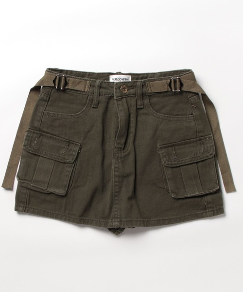 Malbon レディース ゴルフスカート カーキカラー インナーパンツ付 美品⛳ Malbon レディース ゴルフスカート カーキカラー インナーパンツ