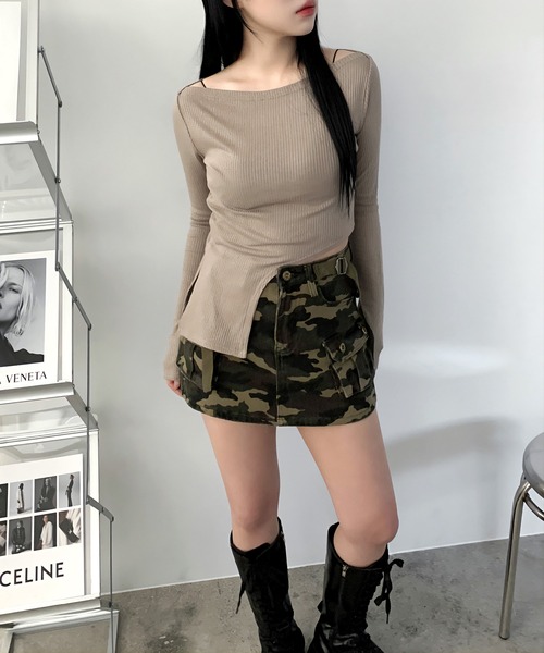 Malbon レディース ゴルフスカート カーキカラー インナーパンツ付 美品⛳ Malbon Golf ゴルフ女子必見 カーキスカート インナーパンツ付