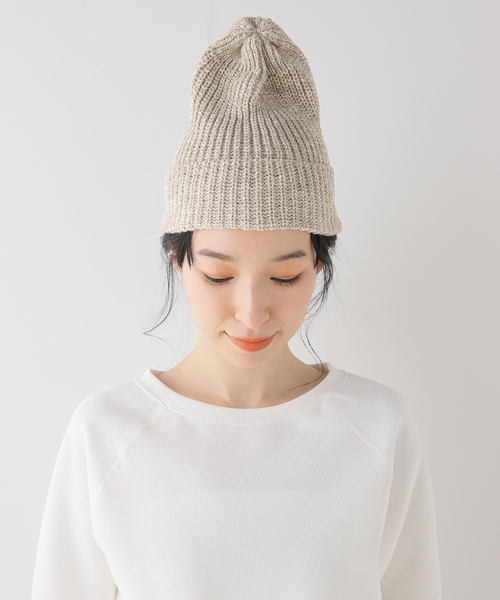 FRAMeWORK（フレームワーク）の「【HIGHLAND2000 / ハイランド2000 】ニットキャップCOTTON/LINEN（ニットキャップ/ビーニー・レディース・アイボリー/スミクロ・FREE）」の11枚目の写真
