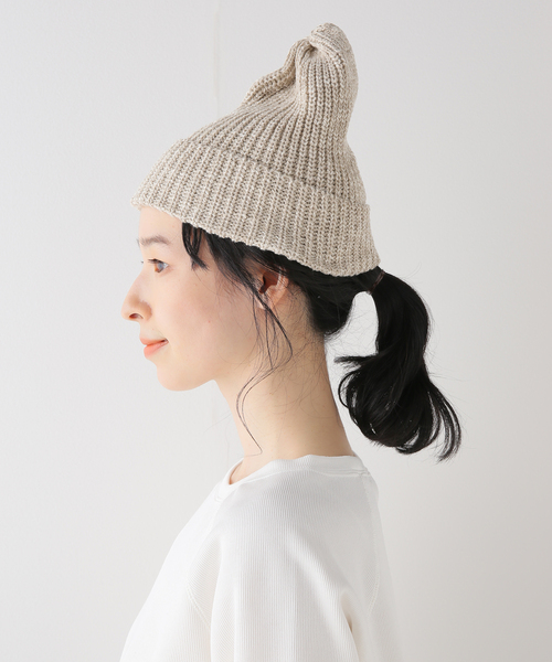 FRAMeWORK（フレームワーク）の「【HIGHLAND2000 / ハイランド2000 】ニットキャップCOTTON/LINEN（ニットキャップ/ビーニー・レディース・アイボリー/スミクロ・FREE）」の12枚目の写真
