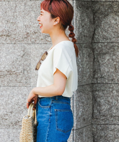 ITEMS URBANRESEARCH(アイテムズ アーバンリサーチ)の「カットミラノフレンチプルオーバー(Tシャツ/カットソー・レディース・ブラック/オフホワイト/グリーン/チャコールグレー/グレー系その他・FREE)」の11枚目の写真