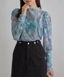 【ZOZO限定】チュールプリントトップス