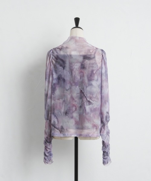 tocco closet(トッコ クローゼット)の「【ZOZO限定】チュールプリントトップス(Tシャツ/カットソー・レディース・サックスブルー/ラベンダー・M)」の19枚目の写真